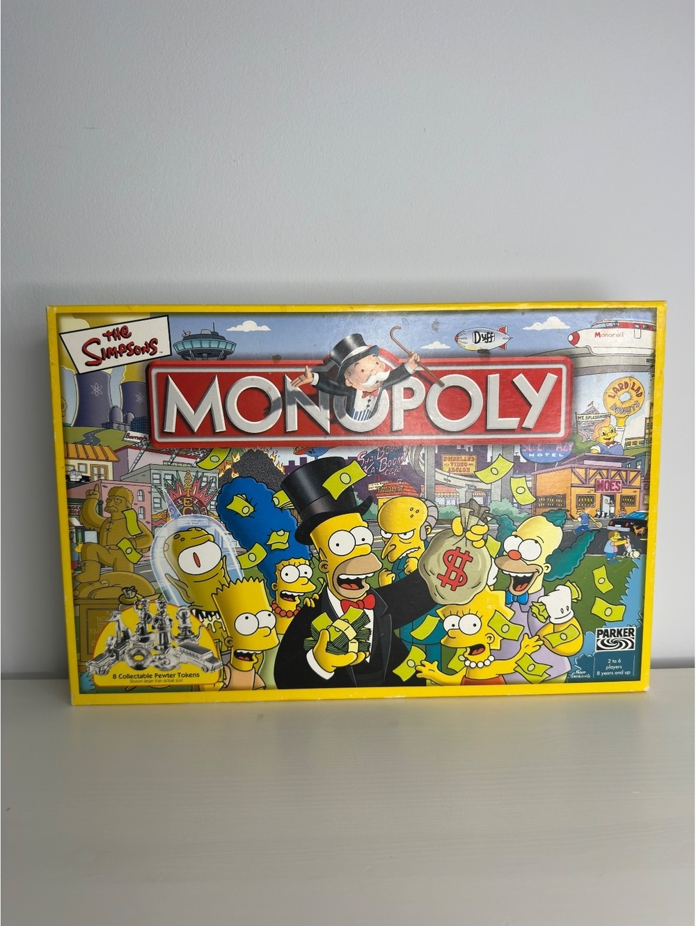 Monopoly Simpsons Edition 2003 Complete 8 Pewter Tokens Parker Brothers